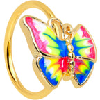 20G 5/16 Gold Tone Bright Butterfly Nose Hoop