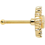 20G 1/4 Green Gem Gold Tone Noble Square Nose Bone