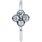 20G 3/8 Clear Gem Tiny Flower Nose Hoop