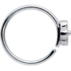 20G 3/8 Clear Gem Tiny Flower Nose Hoop
