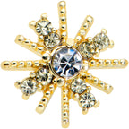 20G 7mm Clear Gem Gold Tone Star Christmas L Shape Nose Ring