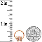 16G 3/8 Pink CZ Gem Rose Gold Tone Butterfly Hinged Segment Ring