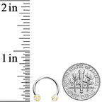 16G 3/8 Matte White Splatter Ends Horseshoe Circular Barbell