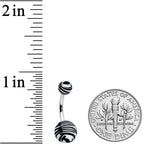 Matte White Zebra Stripe Belly Ring