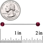 14G Matte Pink Zebra Stripe Industrial Barbell 38mm