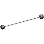 14G Matte Black Zebra Stripe Industrial Barbell 38mm
