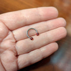 16G 3/8 Matte Pink Zebra Stripe Ends Horseshoe Circular Barbell