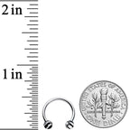16G 3/8 Matte Grey Zebra Stripe Ends Horseshoe Circular Barbell