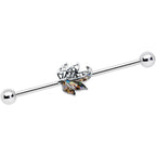 14G Multicolor Openwork Autumn Leaf Industrial Barbell 38mm