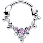 16G 5/16 Pink CZ Gem Princess Cartilage Clicker