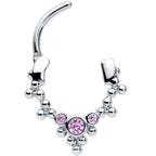 16G 5/16 Pink CZ Gem Princess Cartilage Clicker