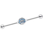 14G Blue Gem Geometric Blues Industrial Barbell 38mm