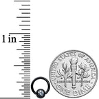 18G 1/4 Clear Gem Black Classic BCR Captive Bead Ring