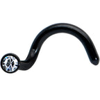 18G 1/4 Clear Gem Black 2mm End Left Nose Screw