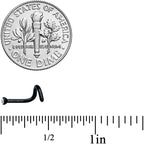 18G 1/4 Clear Gem Black 2mm End Left Nose Screw