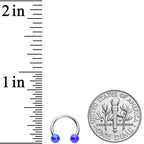 16G 5/16 Iridescent Purple Ball Ends Horseshoe Circular Barbell
