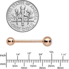 Aurora Gem Rose Gold Tone Simply Stylish Barbell Tongue Ring