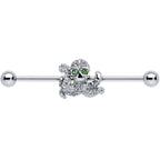 14G Clear Green Gem Sunglasses Octopus Industrial Barbell 38mm