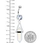 Blue Beryl Stone Stone Hippie Dangle Belly Ring