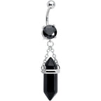 Black Onyx Stone Stone Hippie Dangle Belly Ring