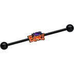 14G Black Eek Purple Spider Halloween Industrial Barbell 38mm