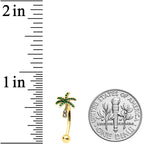 16G 5/16 Green Gem Gold Tone Retro Palm Tree Curved Eyebrow Ring