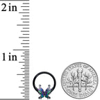 16G 3/8 Black Fantasy Faerie Wings BCR Captive Ring