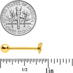 Clear CZ Gem Gold Tone Open Butterfly Barbell Tongue Ring