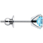 Blue CZ Gem 5mm G23 Titanium Post Stud Earrings