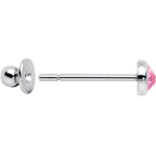 4mm Pink Gem Bezel G23 Titanium Post Stud Earrings