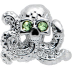16G 1/4 Clear Green Gem Sunglass Octopus Cartilage Tragus Earring