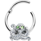 16G 3/8 Green Gem Sunglasses Octopus Hinged Segment Ring