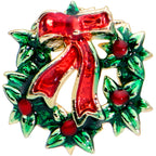 16G 1/4 Gold Tone Festive Bow Wreath Christmas Cartilage Tragus