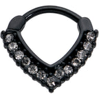 16G 5/16 Clear CZ Gem Black Classic Chevron Cartilage Clicker