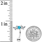 Blue Gem Sweet Butterflies Top Mount Belly Ring