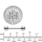 14G 1/2 Simple Classic Barbell Nipple Ring Set