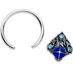 16G 3/8 Blue Gem Rococo Blue BCR Captive Ring