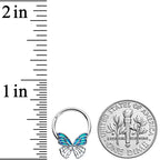 16G 3/8 Simple Blue Butterfly Wings Hinged Segment Ring