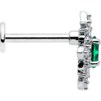 16G 5/16 Green Gem Ornate Art Deco Labret Monroe Tragus