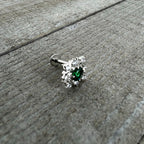 16G 5/16 Green Gem Ornate Art Deco Labret Monroe Tragus