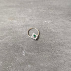 16G 3/8 Clear Green Gem Ornate Art Deco Hinged Segment Ring