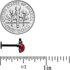 16G 5/16 Black Classic Ladybug Labret Monroe Tragus