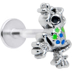 16G 5/16 Black Gem Polka Dot Blue Green Frog Labret Monroe Tragus
