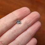 16G 1/4 White Synthetic Opal Insect Cartilage Tragus Earring