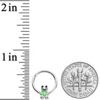 16G 3/8 Light Green Groovy Frog Hinged Segment Ring
