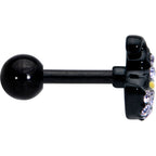 16G 1/4 Clear Gem Black Witch Hat Halloween Cartilage Tragus