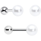 16G 1/4 Bear Pearlescent Purple Heart Cartilage Tragus Curation Set of 3
