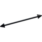 14G Black Cone End Lips Heart Industrial Barbell 38mm Set of 2