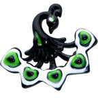 16G 1/4 Black Green Perfect Peacock Cartilage Tragus Earring