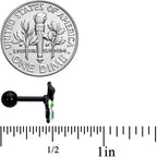 16G 1/4 Black Green Perfect Peacock Cartilage Tragus Earring